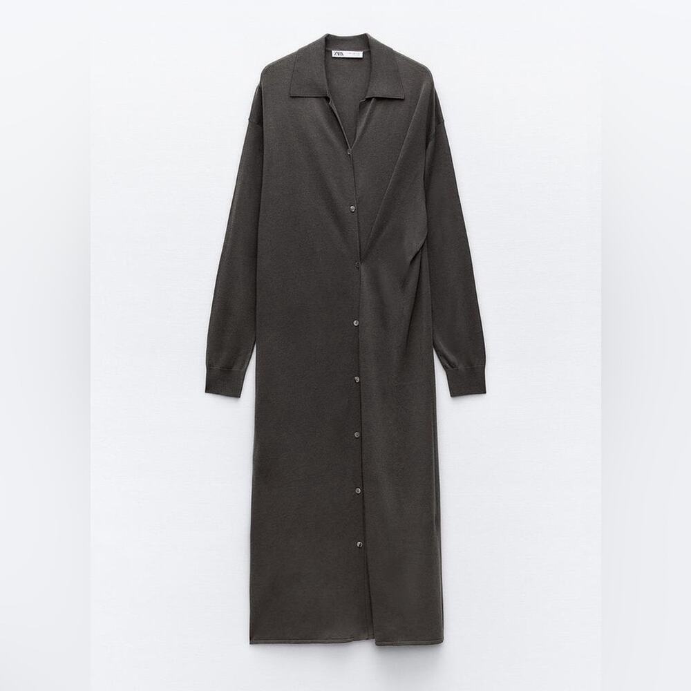 ZARA KNIT DRESS WITH SIDE BUTTONS - Picture 10 of 11